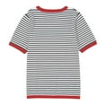 thumbnail image 3 of Summer Tops Casual Crewneck Short Sleeve Striped Knitted T Shirt Machine Washable Daily Wear Tops, 3 of 6