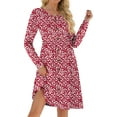thumbnail image 3 of Fantaslook Long Sleeve Dresses for Women V Neck Casual Fall Dress Button Floral Midi Dresses with Pockets, 3 of 9