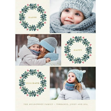 Modern Wreaths Holiday Card