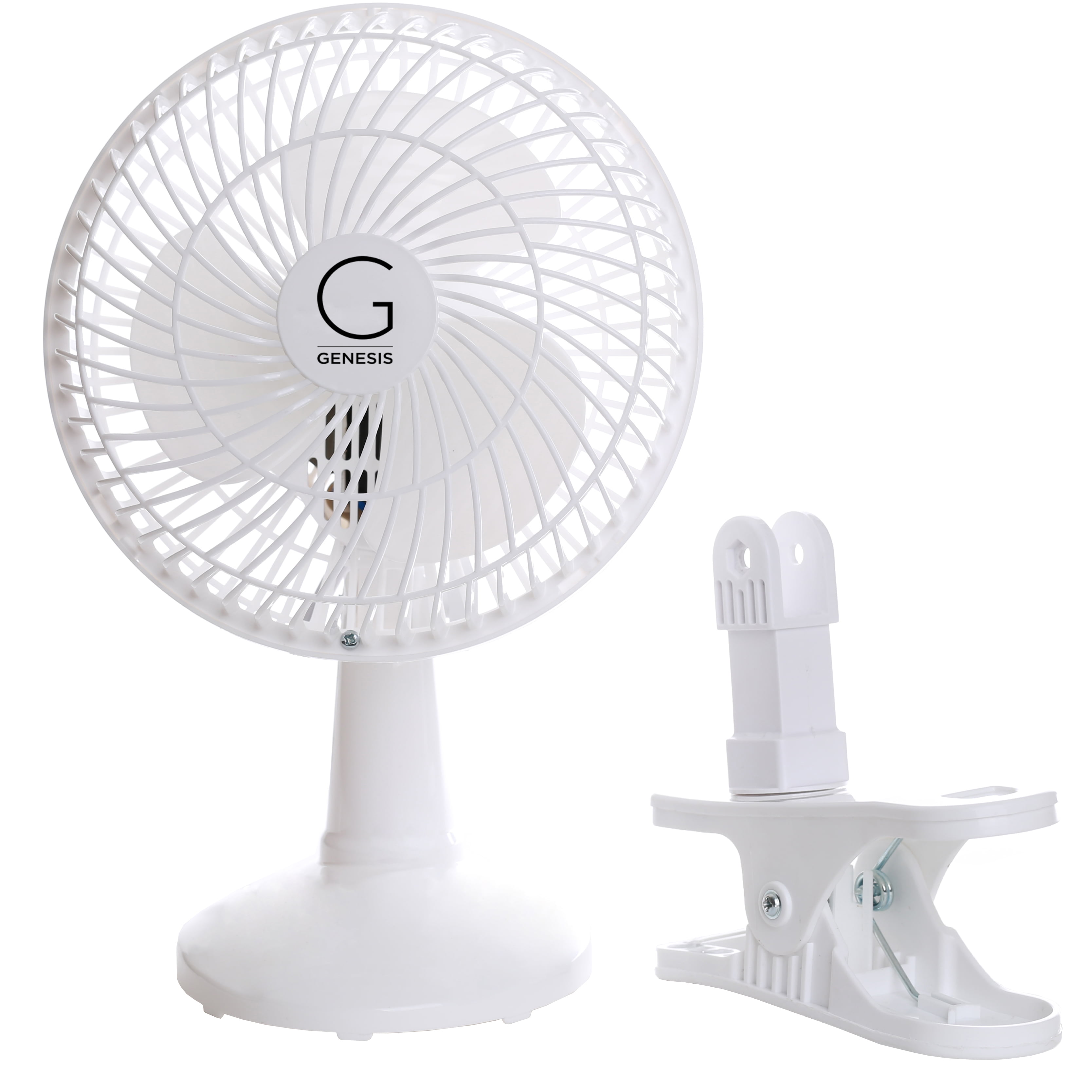 Genesis Indoor 5 in 2 speed Clip On Fans,Table Fans with A1CLIPFANWHITE, White