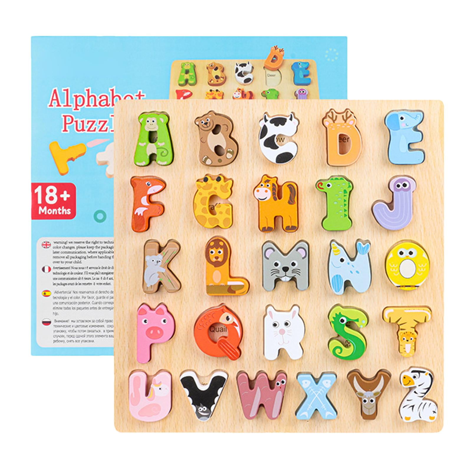 Alphabet Puzzle Board Wooden Animals Alphabet Puzzle for Toddlers