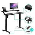 thumbnail image 6 of UNICOO® 2 Tier Electric Height Adjustable Standing Desk with Wheels, Electric Mobile Standing Workstation, Sit Stand Desk Home Office Desk Whole-Piece Desk Board 48 * 24 in (KT1002-BB) 2Tier, 6 of 7