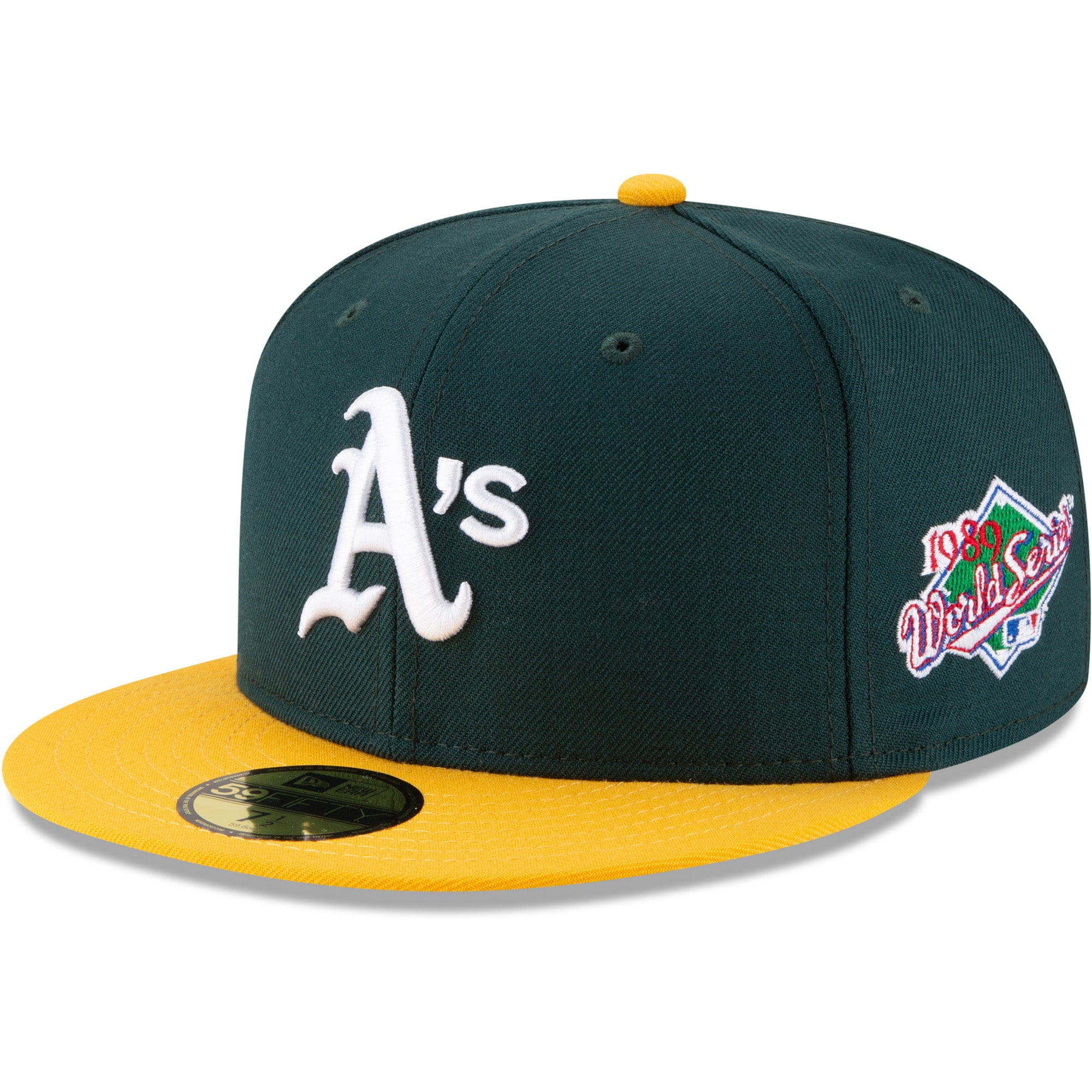 yellow a's fitted hat