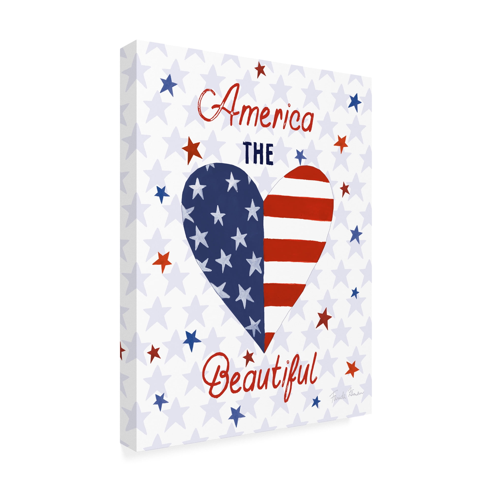Trademark Fine Art 'America The Beautiful II Flag' Canvas Art by Farida Zaman