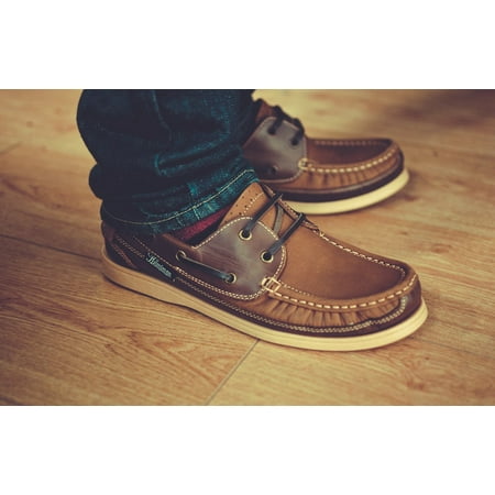 Fashion Feet - Canvas Print Leather Footwear Fashion Shoes Laces Feet Stretched Canvas 10 x 14