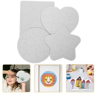 5 Sets Blank Puzzles Heart Shaped White Jigsaw Puzzles Blank Paper