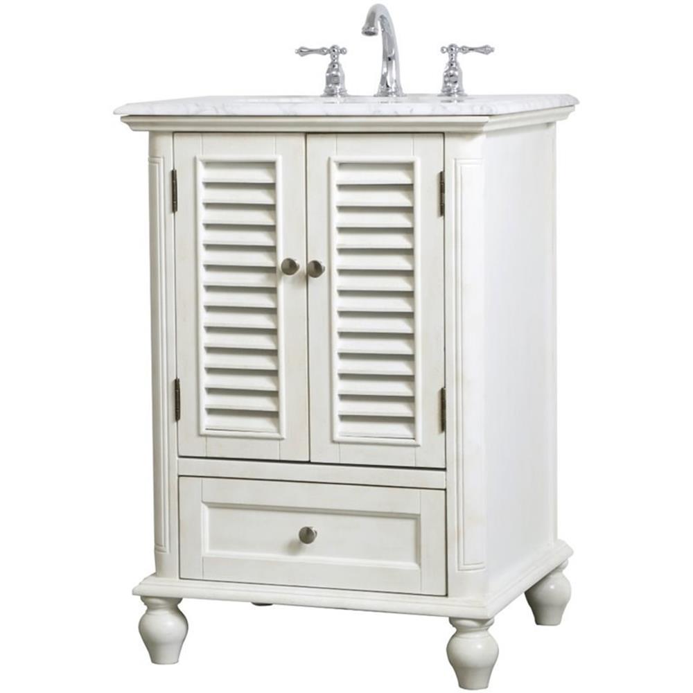 24 inch Single Bathroom Vanity in Antique White