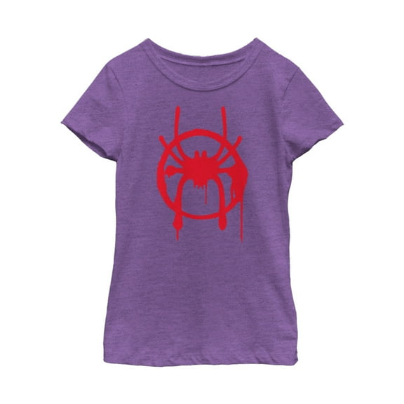 Girl's Marvel Spider-Man: Into the Spider-Verse Symbol  Graphic Tee Purple Berry Large