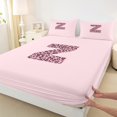 thumbnail image 3 of Erosebridal Initial Letter Z Sheet Set King,Cheetah Pattern Bedding Sets King Size,Wild Animal King Sheet Sets For Birls,Breathable Bedroom Decoration,4-Piece, 3 of 7