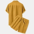 thumbnail image 6 of UVEASISHA Men's Corduroy Sets 2 Piece Outfits Short Sleeve Button Down Lapel Shirt and Shorts with Pocket Summer Savings Yellow M, 6 of 7