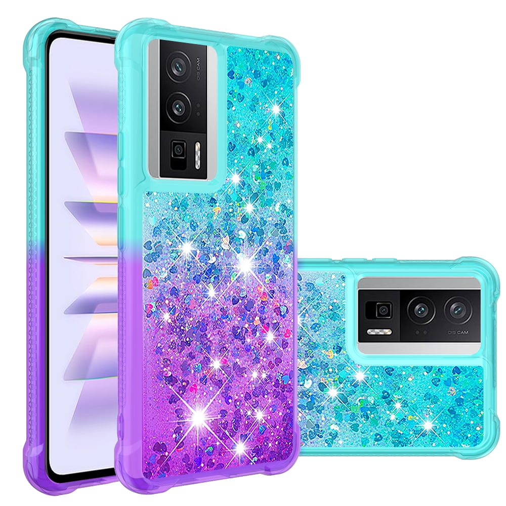 Xiaomi 13t Pro Xiaomi DESSEN Funda Para Plus 5G (Pro+) Capa Glitter - Transparente Silicona Carcasa Antigolpes Protector Móvil Case Cover Con Marco Galvanizado Y Tarjeta De Brillo Incorporada, Rosa Redmi Note