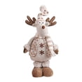 thumbnail image 2 of Clearance Under $11 Plush Snowman and Reindeer Christmas Decor Soft Standing Tabletop Figures with Knit Hats and Scarves Set of 3, 2 of 8