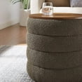 thumbnail image 6 of Mezzo Round Boucle Fabric Storage Ottoman in Pebble, 6 of 9