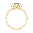 thumbnail image 2 of Rosec Jewels Lab Grown Emerald Flower Engagement Ring (1.7 Carat, AAAA Grade) - Bezel Set Emerald Ring - with Jewelry Box, 14K Yellow Gold, US 8.50, 2 of 8
