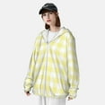 thumbnail image 3 of Lsque Lemon Yellow Checkboard UPF 50+ Lightweight Sun Protection Men's Women's Long Sleeve Shirt, Hoodie Performance -Medium, 3 of 9