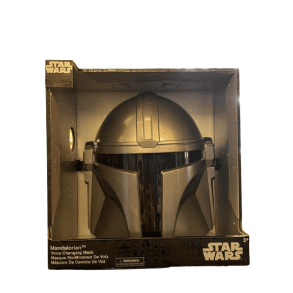 Disney Parks Star War Gray Mandalorian Voice Changing Full Face Mask for Child