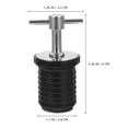 thumbnail image 2 of KALLORY 2Pcs Black Stainless Steel Boat Drain Plug Practical Kayak and Canoe Scupper Stopper, 2 of 8