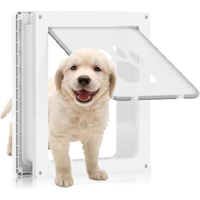 2 puertas para perros y gatos medianos, gruesas mejoradas, para mascotas de hasta 44 libras, puerta para perros y gatos con cubierta de seguridad y solapa magnética para interior