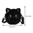 thumbnail image 3 of Bolso Mujer Gato Bandolera Correa Ajustable Hombro Peludo Lindo Sling Negro, 3 of 9