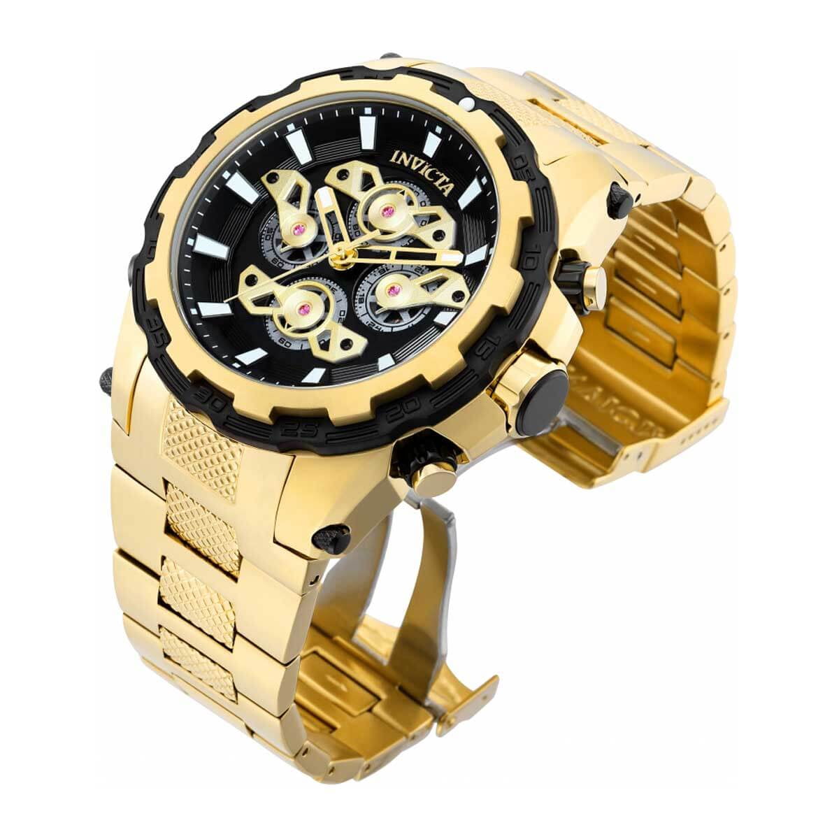 Invicta Men's 34220 Specialty Quartz Multifunction Black, Gold Dial Watch