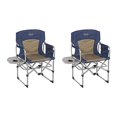 thumbnail image 1 of Kamp-Rite Chaise Pliante de Soutien Extérieur Compact Directors pour le Camping Ou le Hayonnage avec Table d'Appoint et Porte-Gobelet, Marine (2 Pack), 1 of 5