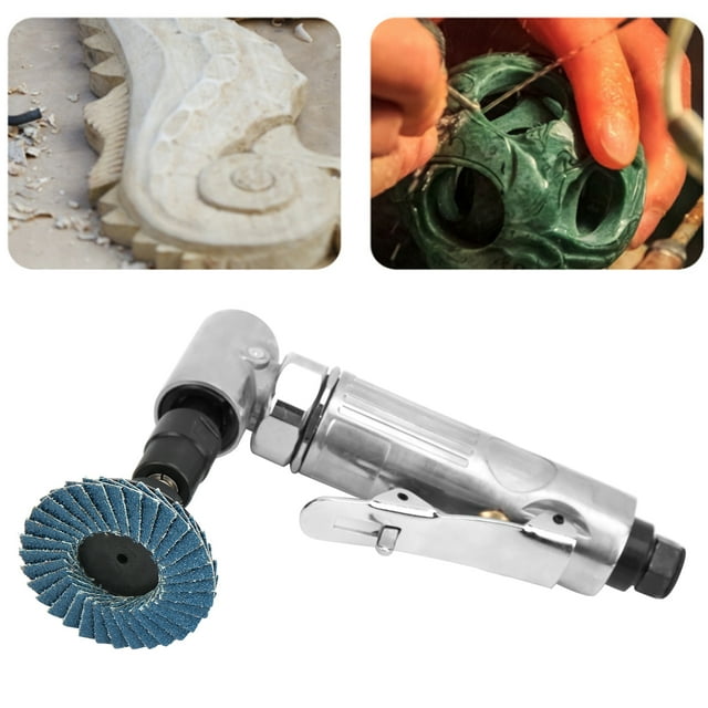 QIILU Machine de Gravure Angle de Pliage 90° Outil de Polissage Pneumatique avec Disque Émeri AG315BS, Moulin Angle de Pliage 90°, Kit de Disque de Broyage