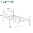 thumbnail image 3 of VECELO Twin Size Bed Frame with Headboard, Metal Platform Bed Frame/Mattress Foundation, No Box Spring Needed, Easy Assembly, White, 3 of 9