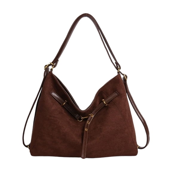 JGTDBPO Tote Bag for Women with Zipper, Vintage Suede Shoulder Handbag with Adjustable Dual Strap for Daily Travel Coffee