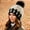 Black and White, variant on 2025 New Korean Style Women's Fleece-Lined Beanie - Lightweight and Warm, Elastic Fit, Random Pattern Suitable for Outdoor Cycling, Casual Travel, and Shopping, Comfortable Hat