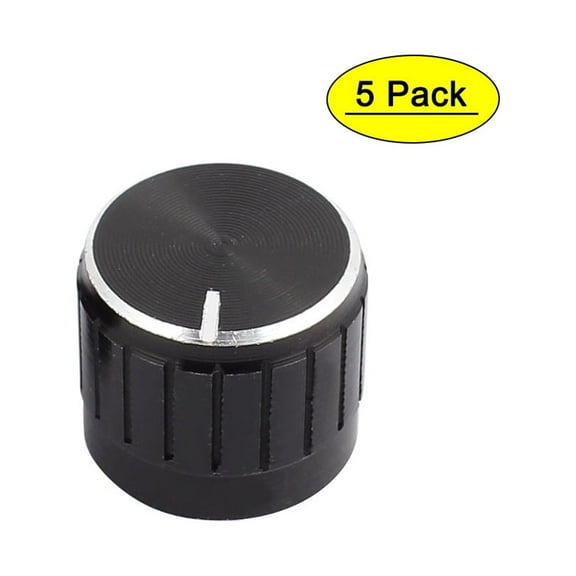 5 Pcs 6mm Diameter Bulb Light Lamp Dimmer Control Rotary Knob Cap Black