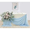 thumbnail image 6 of Dololoo 2 Pack 13 FT Baby Blue Cheesecloth Table Runner, Gauze Fabric for Wedding Reception Bridal Shower, Boho Rustic Table Decoration Arbor Decor, 6 of 8