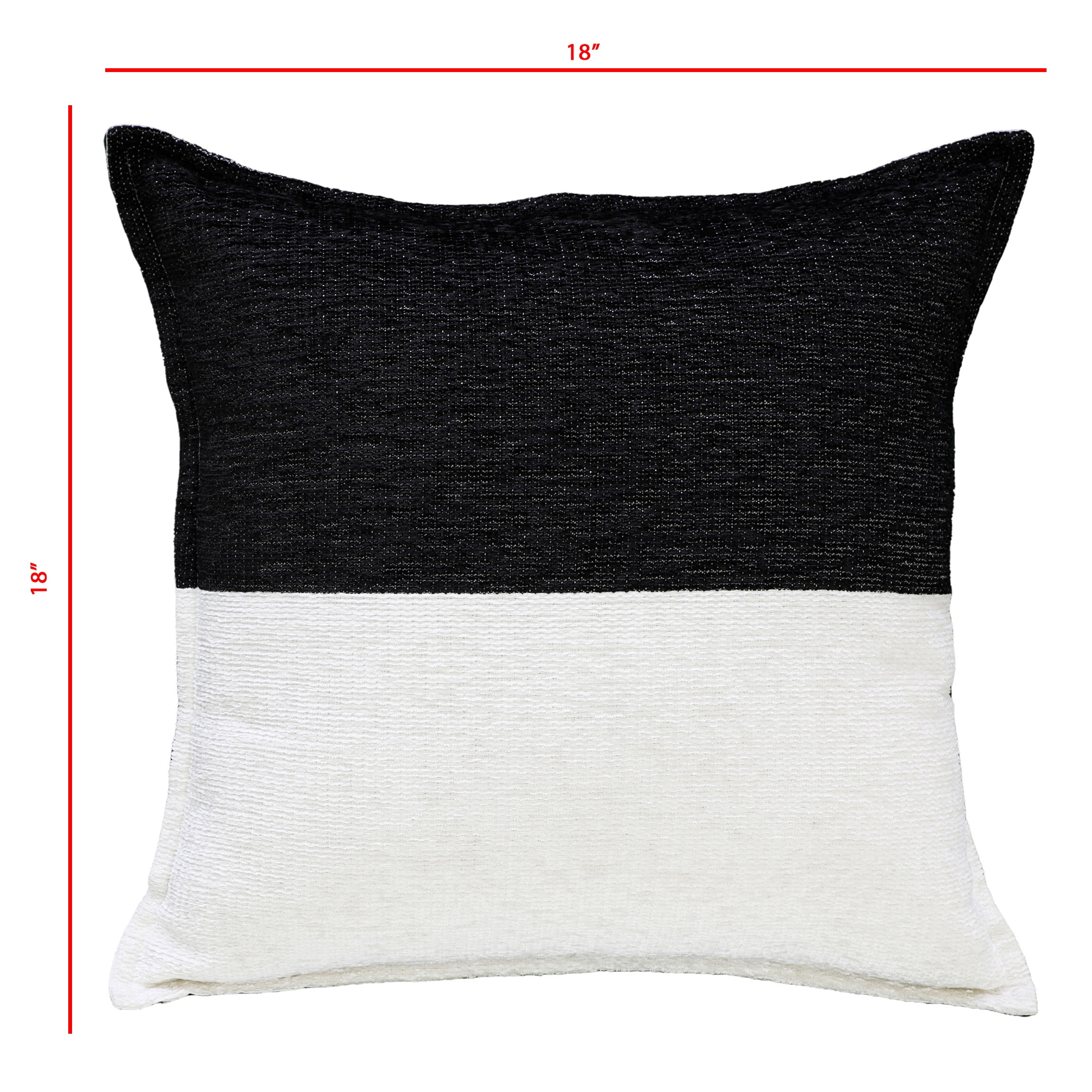 Mainstays 18 in x 18 in Black Two-Tone Square Decorative Throw Pillow