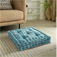 thumbnail image 2 of Style House Light Blue Velvet Floor Pillow, 20" x 20", 2 of 7