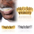 thumbnail image 2 of 2 Piezas 18k Chapado en Oro Inferior Boca Gorra Disfraz de Halloween Joyería Salvador Gorra con dientes de oro de 18k de Hip Hop, 2 of 8