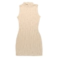 thumbnail image 6 of Arvbitana Women's Summer Bodycon Dresses Sleeveless Zipper Back Sexy Mini Dress Fashion Pearl Rhinestone Sheath Dress for Party, 6 of 9