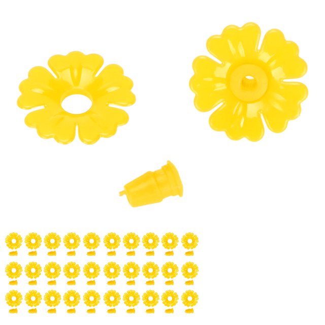 Hummingbird Feeder Flowers, 30 Set Safe Feeding Port Replacement Compatible Bright Colors For Garden Red,White,Yellow