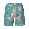 thumbnail image 4 of Lsque Mens Swim Trunks Teal Mama Llama Pattern - Bathing Suit Compression Liner - Beach Swim Shorts Swimwear - (S-3XL) - Stretch Quick Dry -3X-Large, 4 of 9