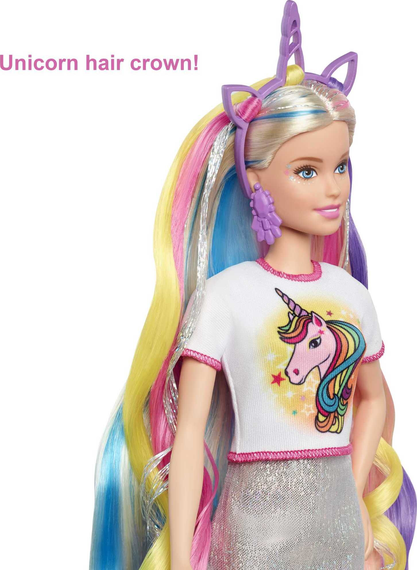 Barbie Fantasy Hair Fashion Doll with Colorful Blonde Hair, Accessories and Clothes - image 5 of 6