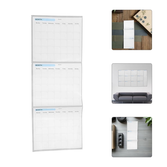 OUNONA Reusable Large Wall Calendar Undated Blank Schedule Planner Dry Erase Board