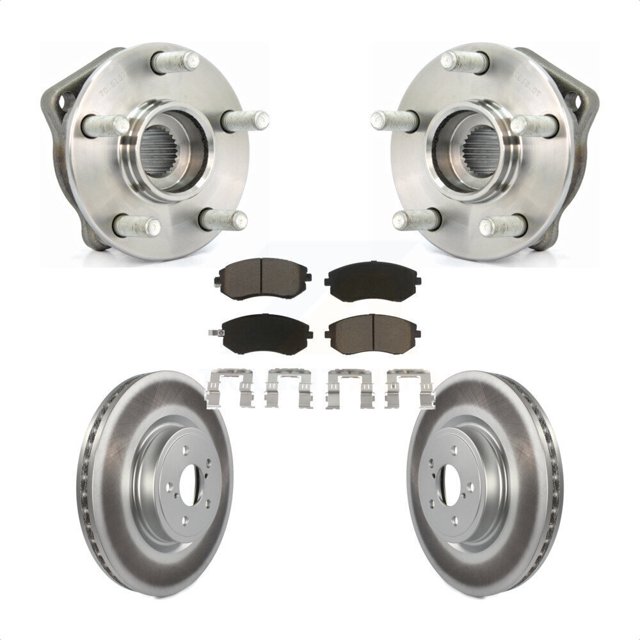 Transit Auto Front Hub Bearing Assembly Coated Disc Brake Rotors and Ceramic Pads Kit for Car Subaru Legacy KBB-121293