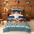 thumbnail image 2 of meiyoeat Cowboy Horse Aztec Border Print Twin Duvet Cover For Boys,Western Farm Pattern Twin Bedding,Reversible,2pcs,1 Duvet Cover and 1 Pillowcase, 2 of 6