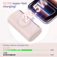 thumbnail image 5 of RORRY 10000mAh Portable Charger, 22.5W PD Fast Charging Power Bank with Built-in USB-C Cable, Mini Apple Watch & Phone Charger for iPhone 17/16/15, AirPod, Samsung– White, 5 of 8