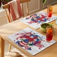 thumbnail image 4 of Independence Day Placemats Set of 8 4 of July Rose Wooden Grain Vintage Place Mats Indoor Wipeable Table Mats Washable Cloth Dining Table Placemats for Kitchen Holiday Party Home Decor 13x19 Inch, 4 of 9