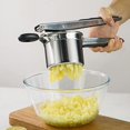 thumbnail image 4 of Machacador de patatas, machacador de patatas manual con 3 discos intercambiables, machacador de patatas manual profesional de acero inoxidable, ideal para frutas, verduras y comida para bebés, 4 of 5