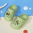 thumbnail image 4 of Clogs for Boys, Boys Garden Clogs with Cute Traffic Cars Charms Garden Clog Girls Non Slip Sandals Lightweight Slip-on Water Shoes Girls Boys Beach Pool Shower Slippers Summer Sandals Green 3233, 4 of 6