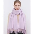 thumbnail image 4 of Women Scarf Pashmina Shawls and Wraps Lavender Long Large Winter More Warm Thicker Scarves Lavender, 4 of 7