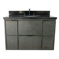 thumbnail image 6 of Bellaterra Home 37" Single wall mount vanity in Linen Gray finish top with Black galaxy and oval sink, 6 of 12