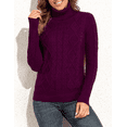 thumbnail image 3 of PrettyGuide Women's Turtleneck Sweater Long Sleeve Cable Knit Sweater Pullover Tops, 3 of 6