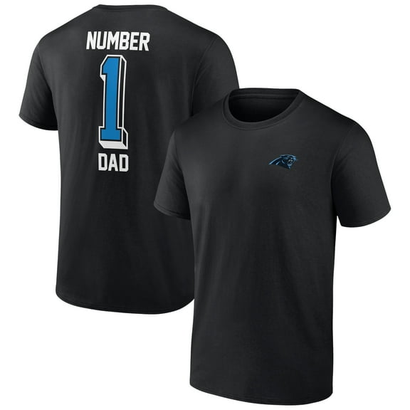 Men's Black Carolina Panthers Number One Dad T-Shirt