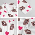 thumbnail image 6 of Top-kevin Womens Pajamas Set Hearts Leopard Lips Pattern Soft Long Sleeve Sleepwear Button Down Sets, 6 of 12